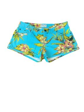 Denim & Supply Ralph Lauren Turquoise Floral Jean Shorts
